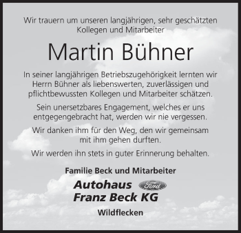 Anzeige von Martin Bühner von MGO