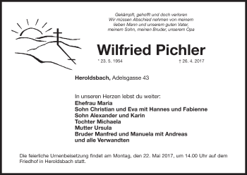 Anzeige von Wilfried Pichler von MGO