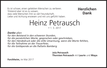 Anzeige von Heinz Petrausch von MGO