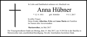 Anzeige von Anna Hübner von MGO