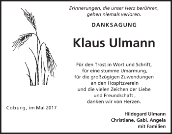 Anzeige von Klaus Ulmann von MGO