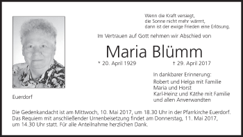Anzeige von Maria Blümm von MGO
