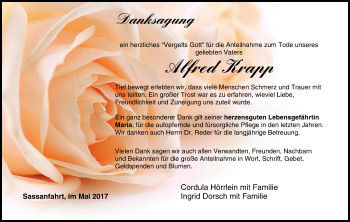 Anzeige von Alfred Krapp von MGO