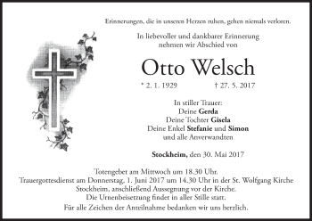 Anzeige von Otto Welsch von MGO