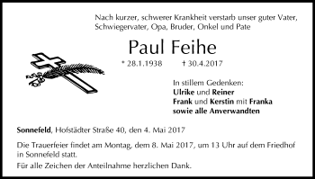 Anzeige von Paul Feihe von MGO