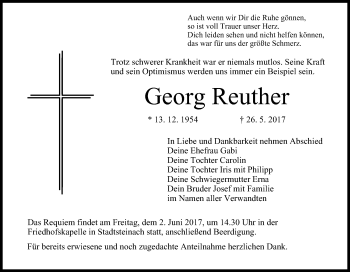 Anzeige von Georg Reuther von MGO
