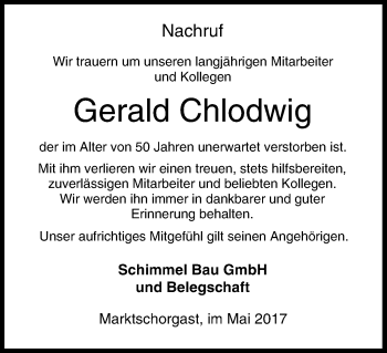 Anzeige von Gerald Chlodwig von MGO