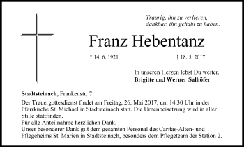 Anzeige von Franz Hebentanz von MGO