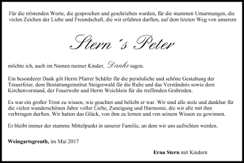 Anzeige von Peter Stern von MGO