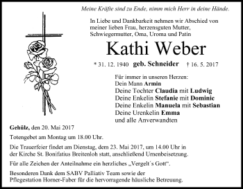 Anzeige von Kathi Weber von MGO