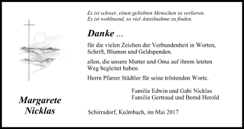 Anzeige von Margarete Nicklas von MGO