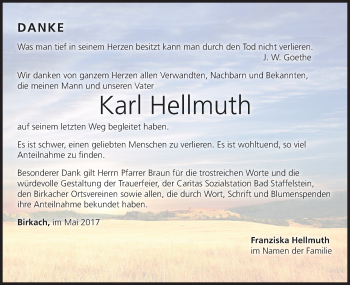 Anzeige von Karl Hellmuth von MGO