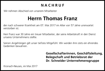 Anzeige von Thomas Franz von MGO