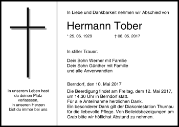 Anzeige von Hermann Tober von MGO