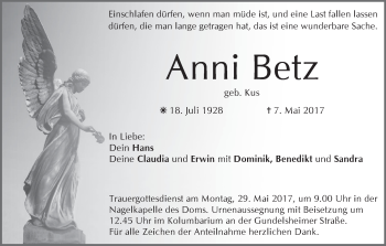 Anzeige von Anni Betz von MGO