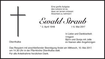 Anzeige von Ewald Straub von MGO