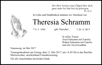 Anzeige von Theresia Schramm von MGO