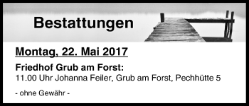 Anzeige von Bestattungen vom 22.05.2017 von MGO