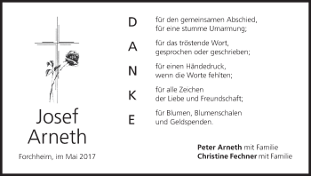 Anzeige von Josef Arneth von MGO