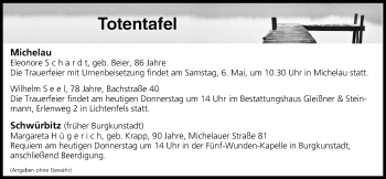 Anzeige von Totentafel vom 04.05.2017 von MGO