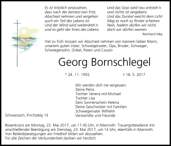Anzeige von Georg Bornschlegel von MGO