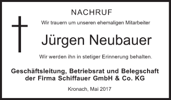 Anzeige von Jürgen Neubauer von MGO