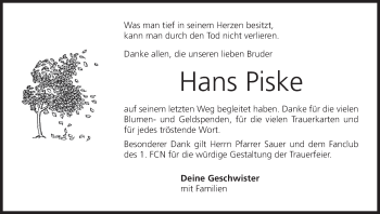 Anzeige von Hans Piske von MGO