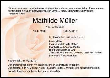 Anzeige von Mathilde Müller von MGO