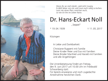 Anzeige von Hans-Eckart Noll von MGO