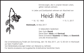 Anzeige von Heidi Reif von MGO