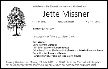 Anzeige von Jette Missner von MGO