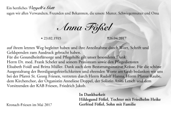 Anzeige von Anna Fößel von MGO