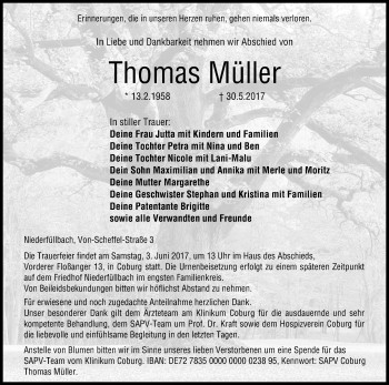 Anzeige von Thomas Müller von MGO