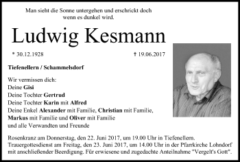 Anzeige von Ludwig Kesmann von MGO