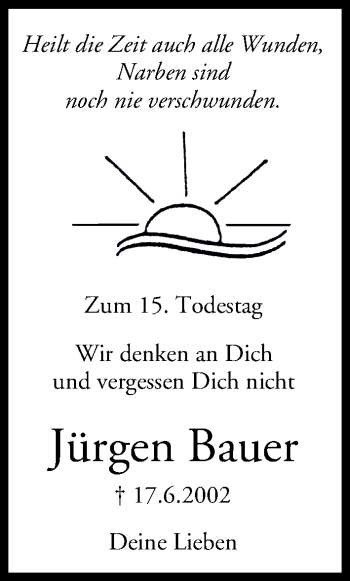 Anzeige von Jürgen Bauer von MGO