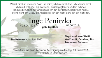 Anzeige von Inge Penitzka von MGO