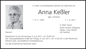 Anzeige von Anna Keßler von MGO