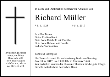 Anzeige von Richard Müller von MGO
