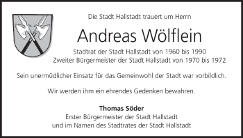 Anzeige von Andreas Wölflein von MGO