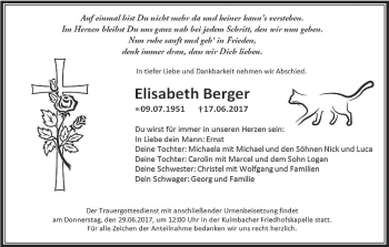 Anzeige von Elisabeth Berger von MGO