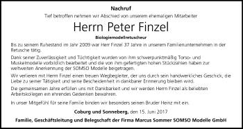 Anzeige von Peter Finzel von MGO