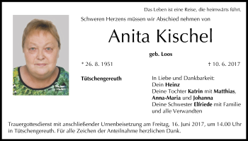 Anzeige von Anita Kischel von MGO