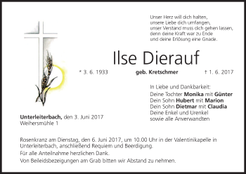Anzeige von Ilse Dierauf von MGO