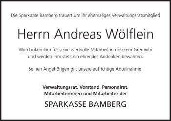 Anzeige von Andreas Wölflein von MGO