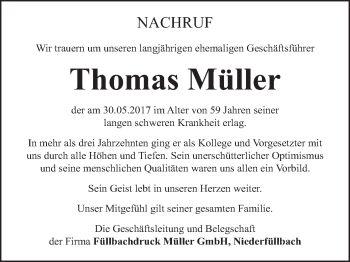Anzeige von Thomas Müller von MGO