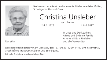 Anzeige von Christina Unsleber von MGO
