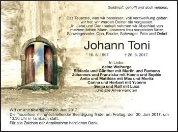Anzeige von Johann Toni von MGO