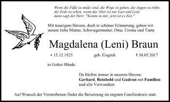 Anzeige von Magdalena Braun von MGO