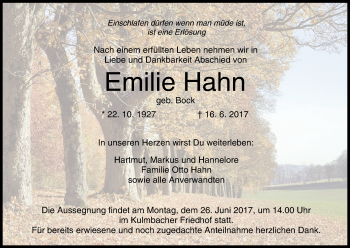 Anzeige von Emilie Hahn von MGO