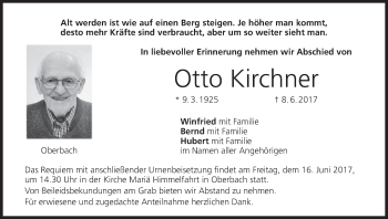 Anzeige von Otto Kirchner von MGO